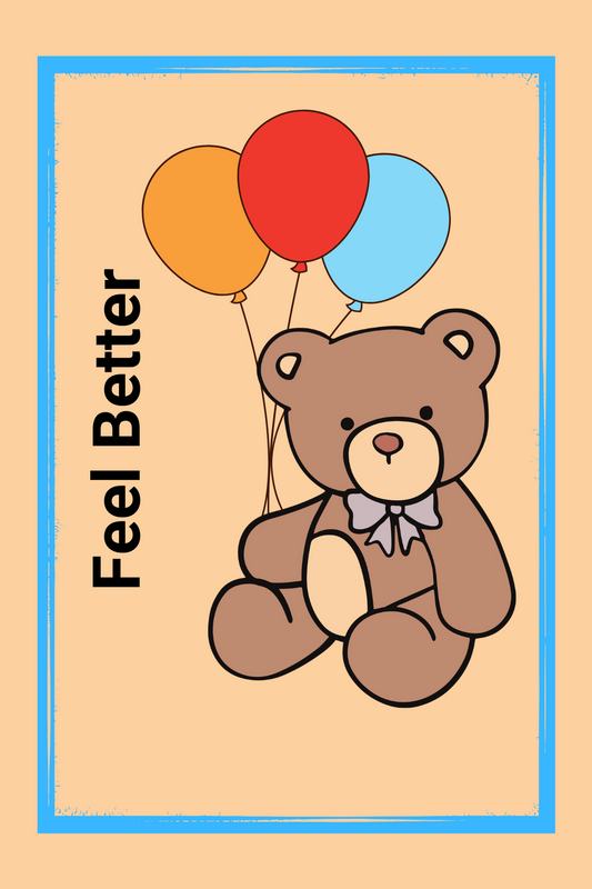 Feel Better Teddy Bear Card