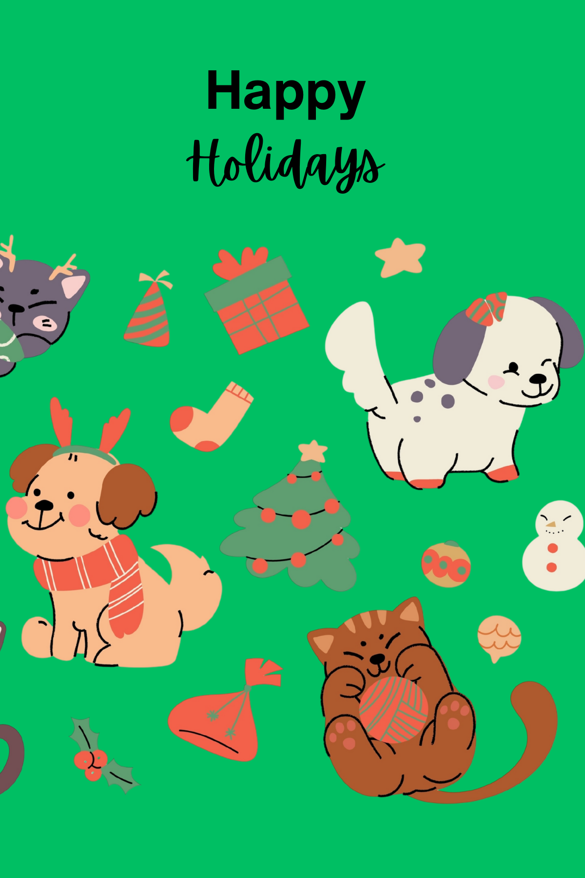 New Year Holidays Greeting Card