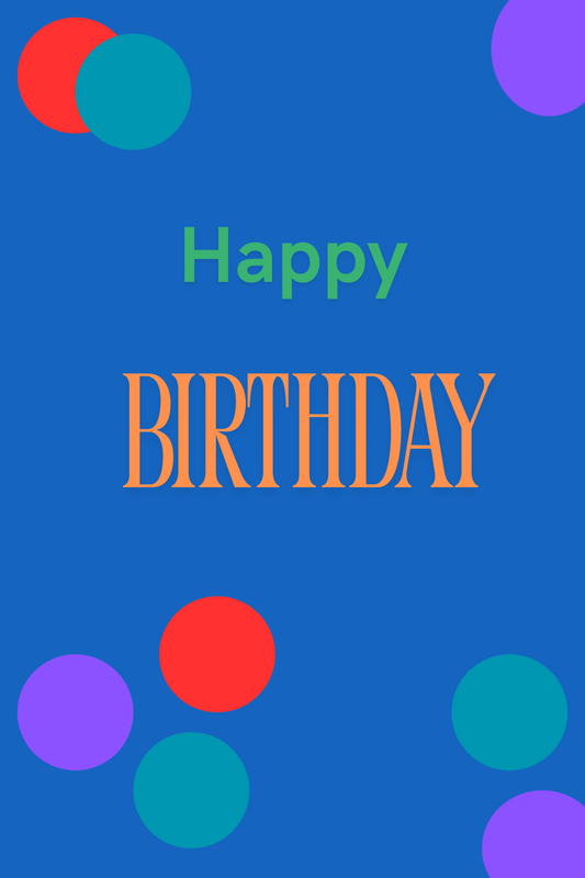Bright and Blue Birthday Card