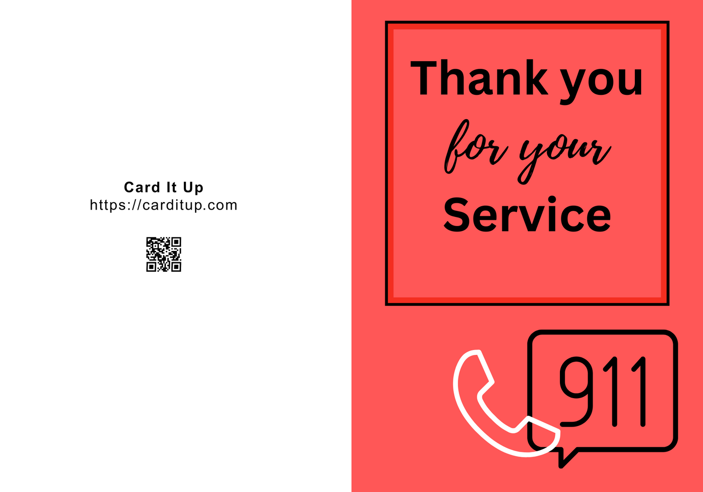 Thank You First Responders Card
