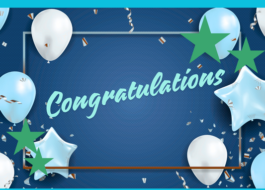 Congrats Navy Greeting Card