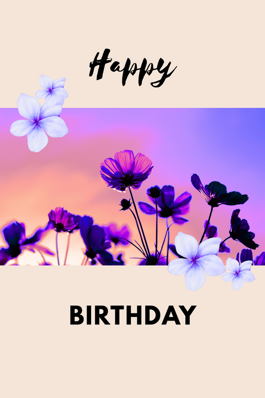 Birthday Hindi Flower Card