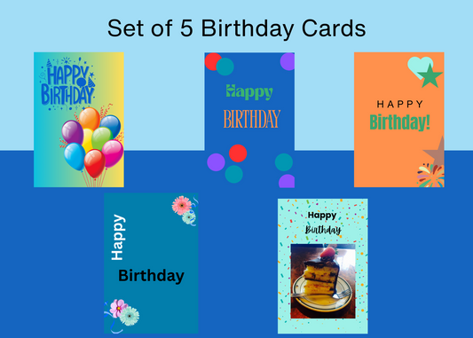 Set of 5 Birthday Cards