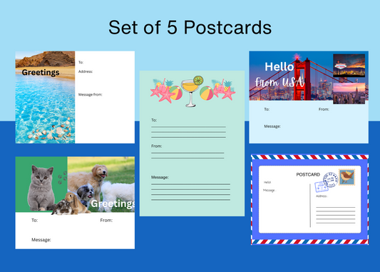 Set of 5 Postcards